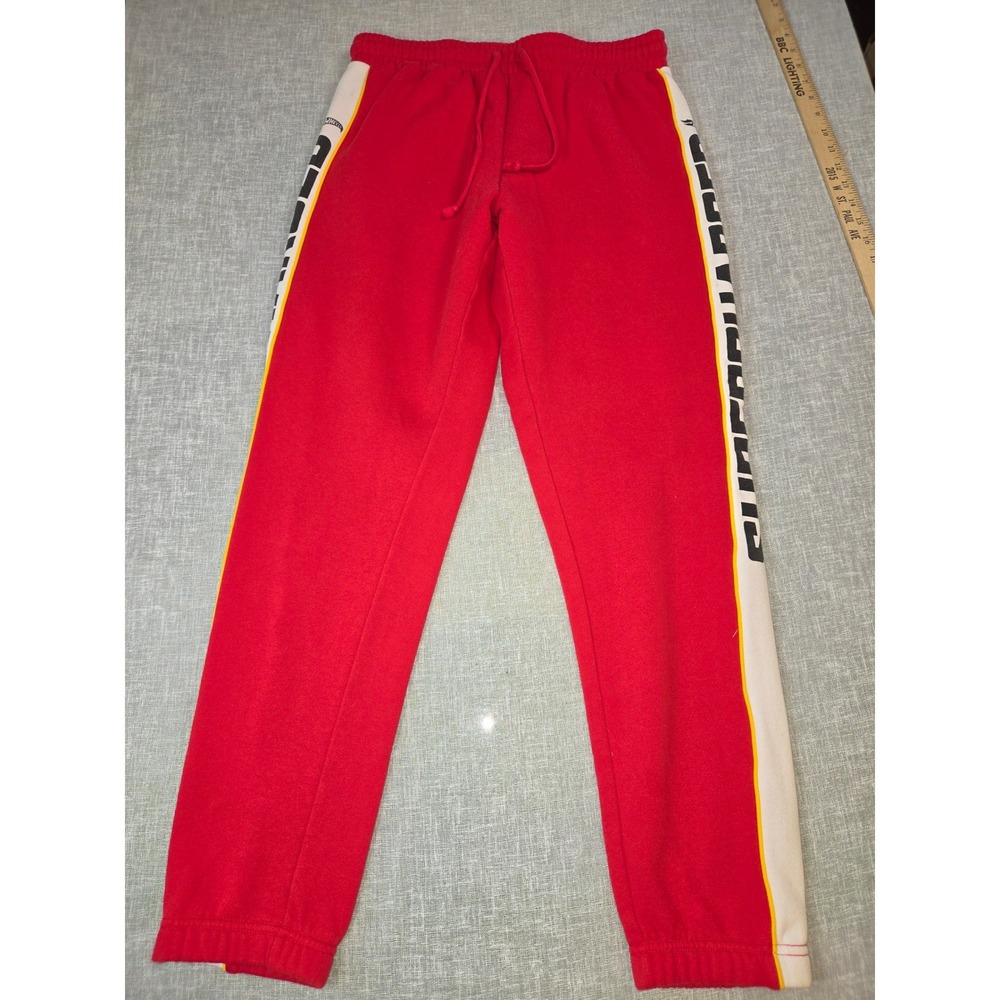 Hot Wheels Supercharged Red Graphic Sweatpants Mens Medium Side Stripe Joggers